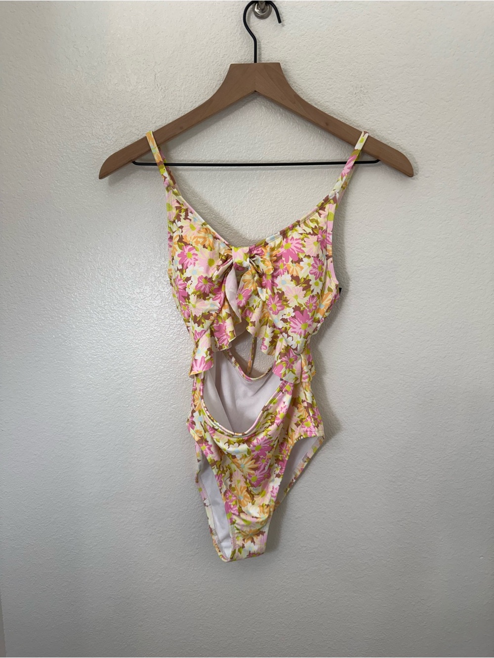 Hurley Floral Cutout One Piece Swimsuit Small